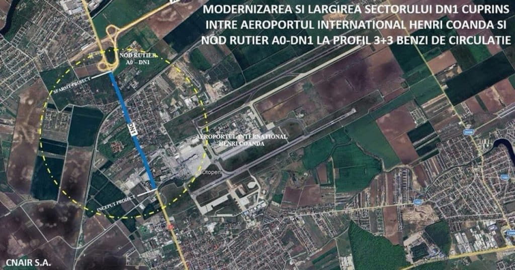 DN1 București – Ploiești va fi extins la 3 benzi pe sens, între Aeroportul Otopeni și Centura Capitalei. Comunicat CNAIR