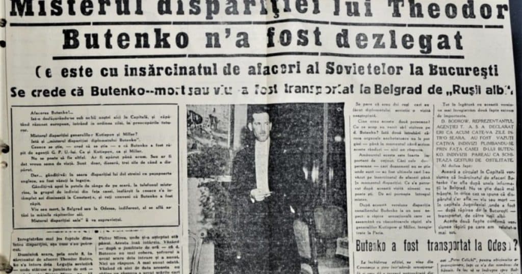 SRI a desecretizat dosarul dispariției diplomatului sovietic Theodor Butenko din 1938: un caz care ar fi putut provoca „un nou Sarajevo”