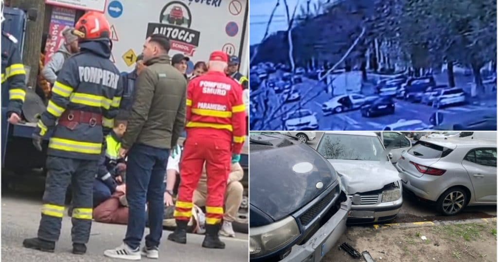 Accident grav în Tecuci, provocat de un șofer sub influența alcoolului: a lovit patru mașini și a devenit agresiv cu polițiștii. Incidentul a fost surprins pe înregistrare.