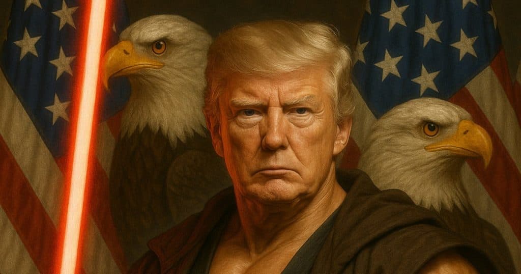Casa Albă a difuzat o imagine creată prin inteligența artificială în care Trump apare ca Jedi. O eroare gravă pentru fanii Star Wars.