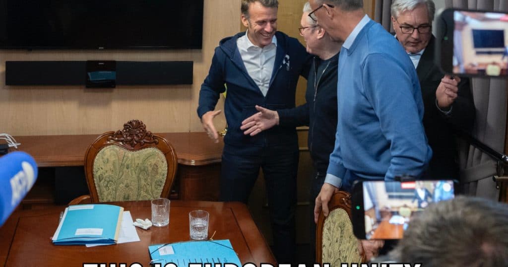 Pe masa de negocieri s-au aflat servețele, nu pungi cu droguri. Demontarea unei știri false despre Macron, Starmer și Merz.