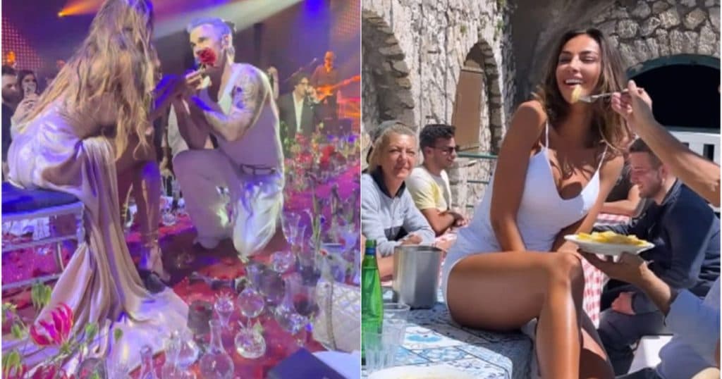 Robbie Williams, în genunchi în fața Mădălinei Ghenea. Gestul artistului la o petrecere deosebită.