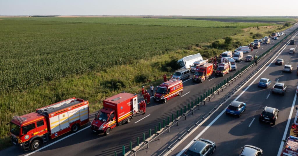 Care este starea copiilor internați în spital după ce autocarul care îi transporta la mare s-a răsturnat pe autostrada A2
