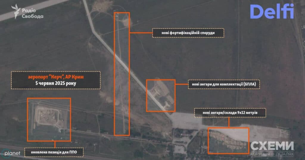 Aeroportul civil din Kerci va fi transformat în unul militar, destinat lansării de drone. Ce indică lucrările de amploare ale rușilor.