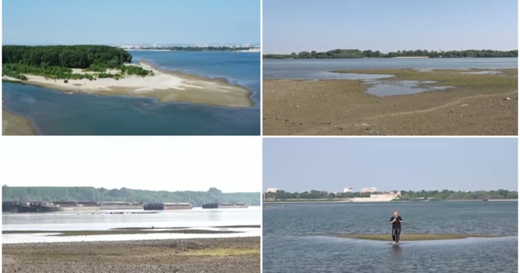 Canicula reduce semnificativ debitul Dunării. Județul în care fluviul poate fi traversat pe jos, în anumite zone.
