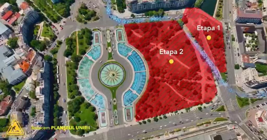 Încep lucrările la Planșeul Unirii din Capitală. Traficul va fi restricționat pe Splaiul Independenței.