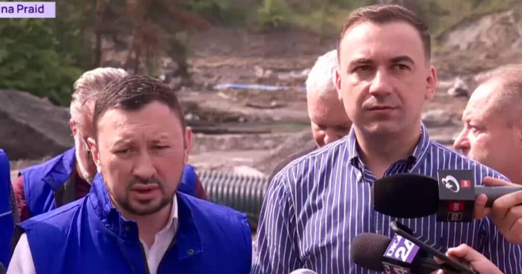 Ministrul Mediului, prezent la Praid: „Nimic nu poate garanta că nu vom avea din nou ploi abundente, viituri”. Avertismentul lui Fechet