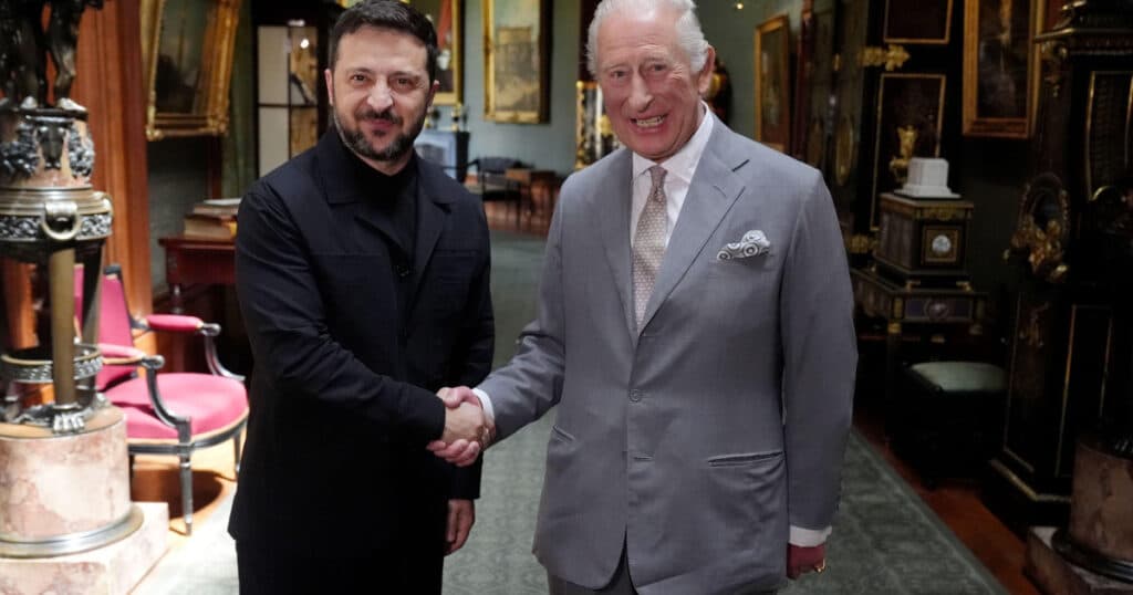 Volodimir Zelenski, vizită în Marea Britanie. Președintele ucrainean a avut o întâlnire cu regele Charles al III-lea la Windsor.