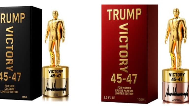 „Descoperă aroma lui Trump: Președintele SUA lansează un parfum inspirat, ‘Victory 45-47’, de la pupitrul prezidențial.”