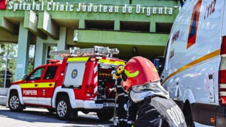 Intervenție de urgență la Spitalul Județean Timișoara: Flăcări surprinzătoare în baia unui salon