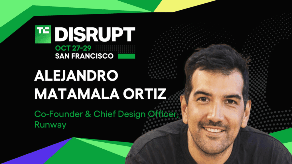 Intersecția dintre inteligența artificială și design: Alejandro Matamala Ortiz, cofondator al Runway, strălucește pe scena TechCrunch Disrupt 2025.