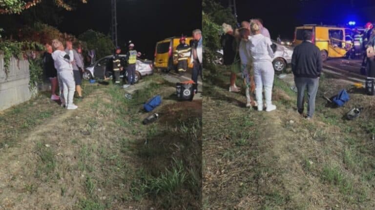 Coliziune devastatoare în Gorj: 9 răniți în urma unui accident între o mașină și o dubiță