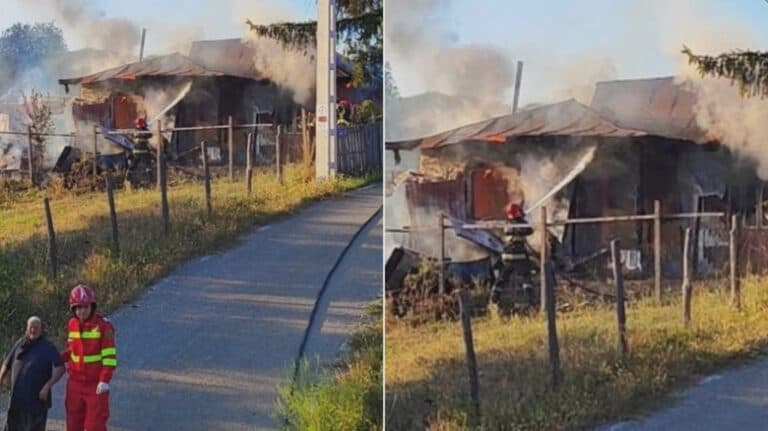 Flăcări devastatoare în Vrancea! O bunică de 88 de ani, internată cu arsuri după ce locuința i-a fost cuprinsă de foc
