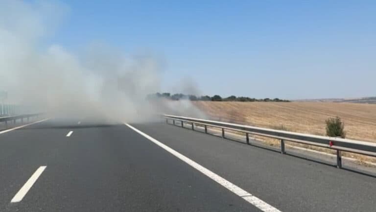 Autostrada Soarelui, blocată din cauza unui incendiu de vegetație; circulația spre București a fost redirecționată