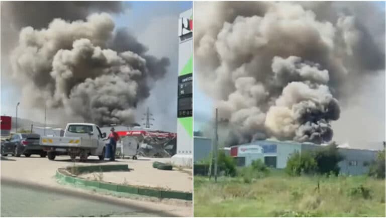 Alertă în Iași: Incendiu devastator lângă o stație de benzină, cu risc de explozie
