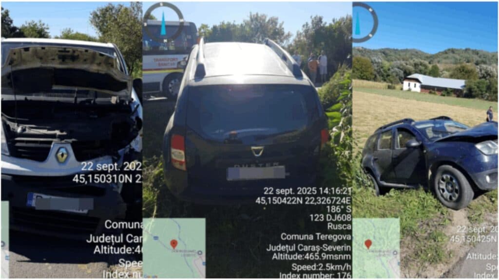 Coliziune dramatică în Caraș-Severin: Două persoane rănite într-un accident între o ambulanță și o mașină