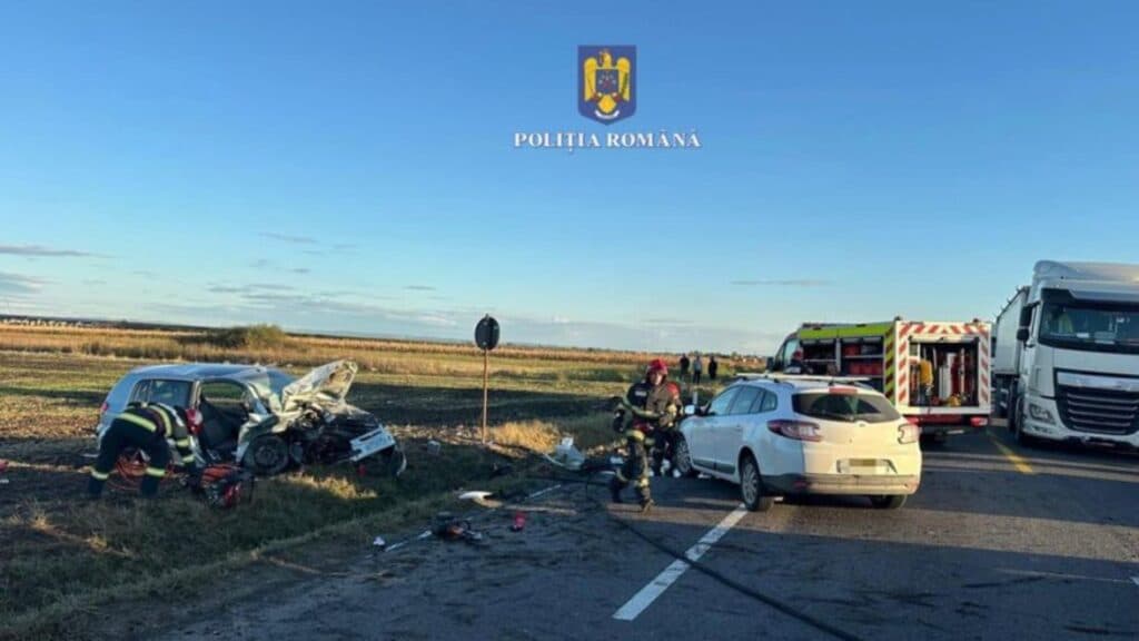 Coliziune devastatoare pe șosea: șase persoane afectate în urma unui impact frontal între două vehicule