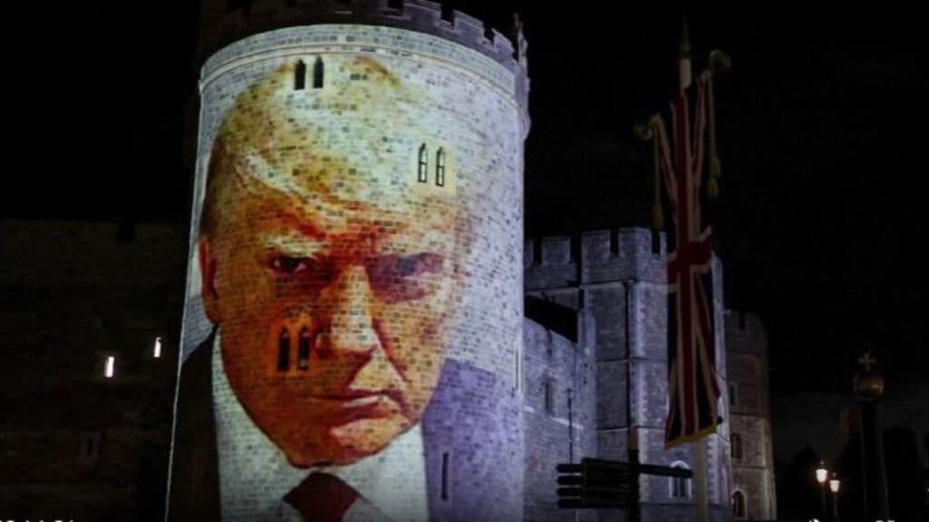 Proiecții surprinzătoare pe Castelul Windsor în prima seară a vizitei lui Donald Trump în Regatul Unit