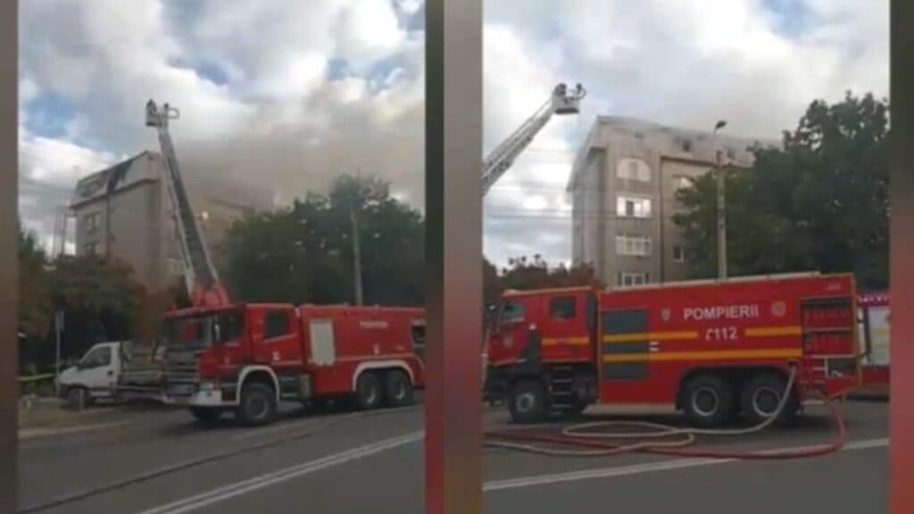 Incendiu devastator în mansarda unui imobil din Constanța: intervenție spectaculoasă a echipelor de salvare