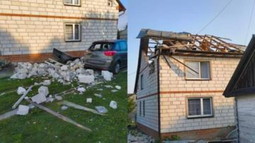 Primele fotografii ale unei locuințe afectate de o dronă în Polonia. Oamenii din zonă au raportat explozii și au observat avioane de vânătoare: “Situația devine alarmantă.”