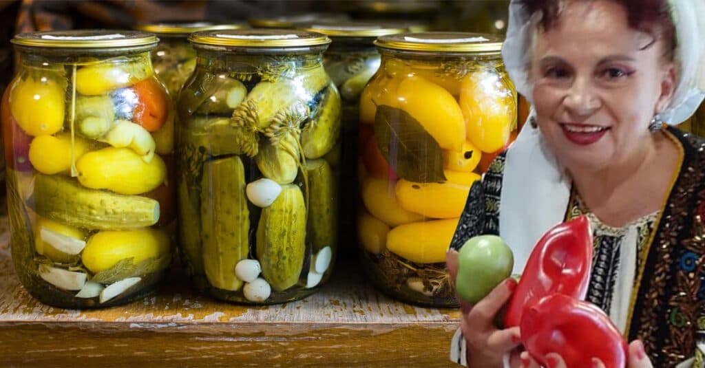 Secretele murăturilor de la Gherghina Stancu: „Adaug pepene roșu și ardei cornul caprei”. Sfaturile lui Dorel Vișan pentru o saramură perfectă