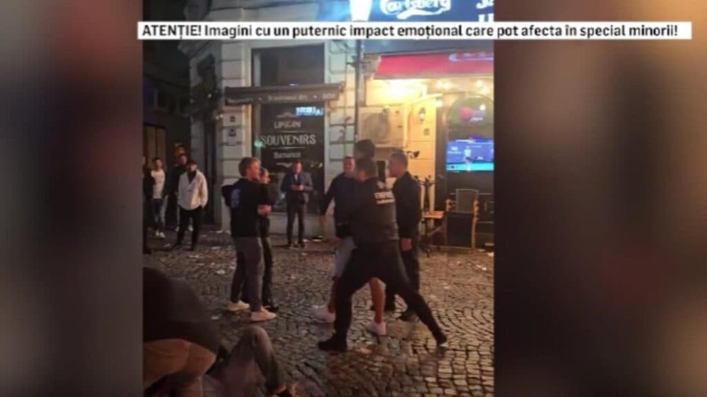 Momente teribile: Tineri agresați de bodyguarzi în inima Capitalei