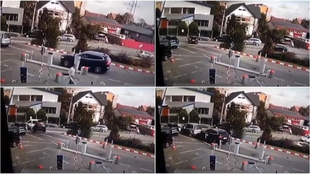 Un incident hilar: A întins mâna după tichetul de parcare și și-a distrus mașina