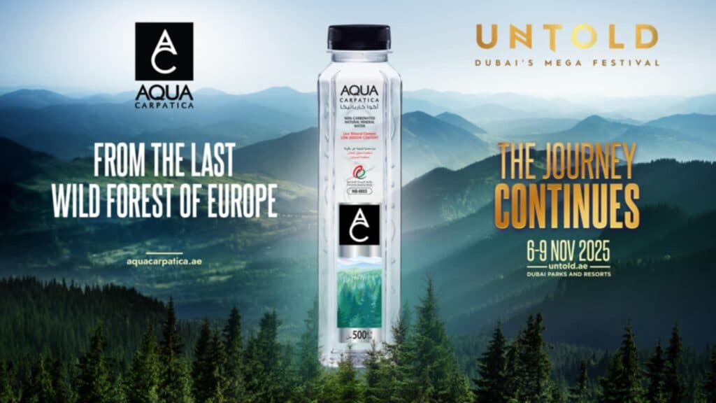 AQUA Carpatica își reafirmă prezența la UNTOLD Dubai 2025, devenind partener oficial de hidratare și întărind planurile de expansiune în 25 de țări
