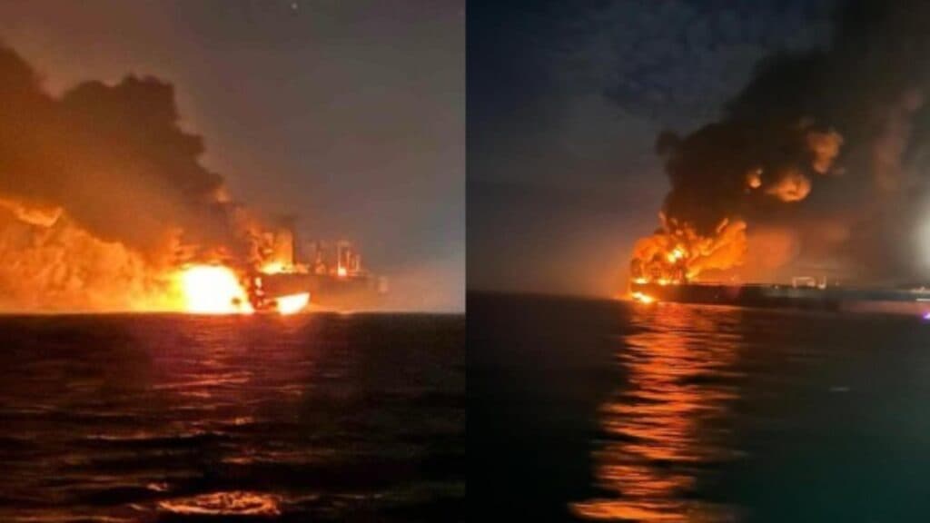 Alarmă pe Marea Neagră: Incendiu la două petroliere din flota ocultă a Rusiei