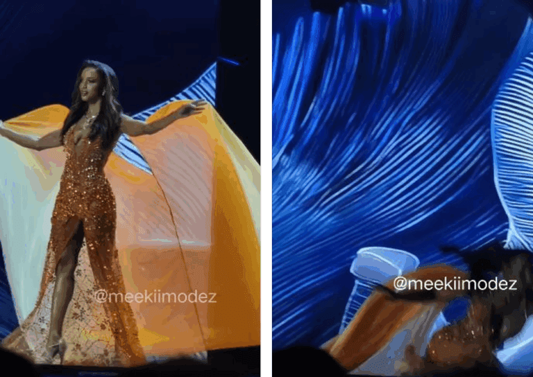 Momente de neuitat la Miss Universe! O participantă a făcut o alunecare neașteptată și a căzut de pe scenă