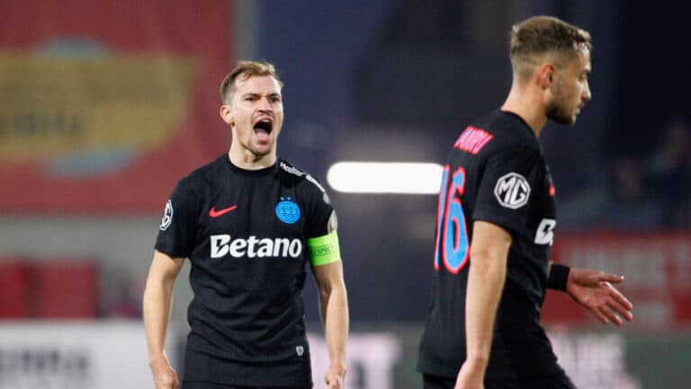 FCSB a cedat în fața Stelei Roșii Belgrad, chiar având avantajul unui jucător în plus din minutul 27
