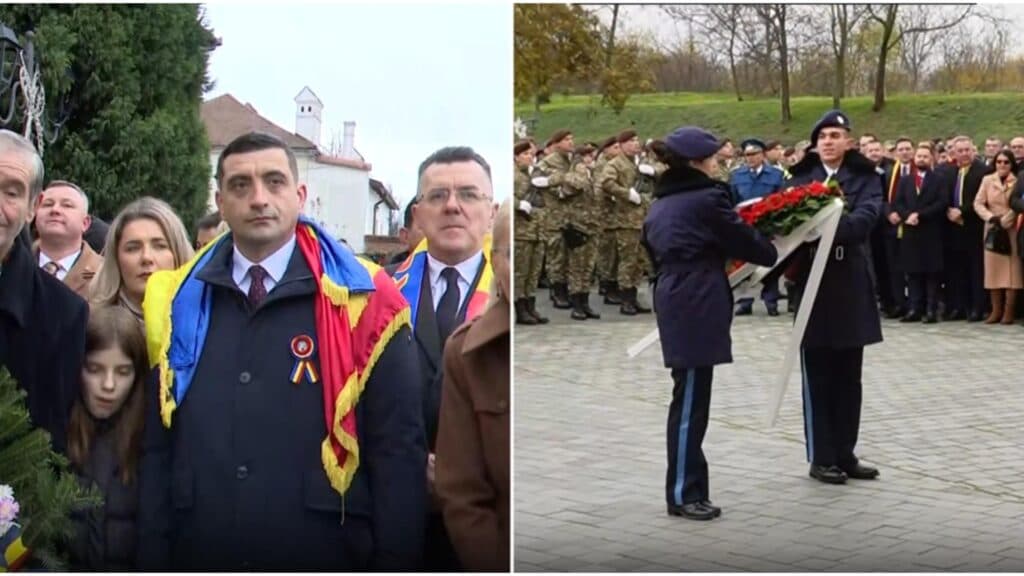 George Simion, ovaționat de mulțime la Alba Iulia, în timp ce Nicușor Dan se confruntă cu huiduieli la depunerea coroanei