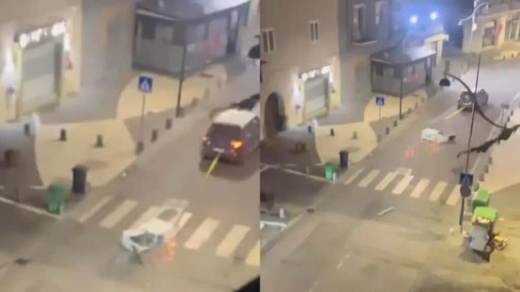 Scene șocante în Italia: un bancomat furat cu ajutorul unei mașini, târât pe străzi în timpul unui jaf