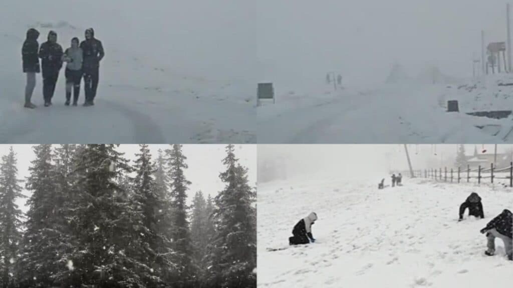 Ninsori spectaculoase la Rânca: zăpada acoperă peisajul, drumarii acționează cu utilaje