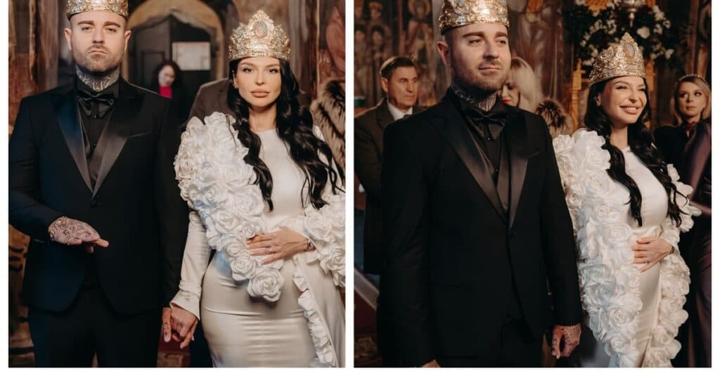 TJ Miles și Francisca și-au unit destinele în fața lui Dumnezeu. Descoperă ținutele elegante ale mirilor și apariția deosebită a nașilor, Cătălin și Georgiana Moroșanu