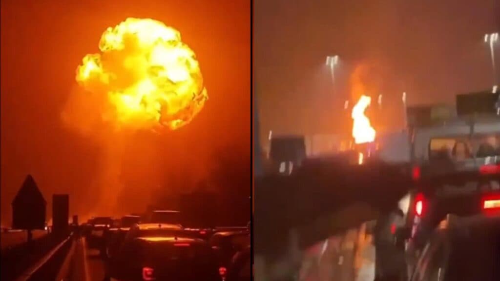 Explozie catastrofală pe o autostradă italiană: un camion cu GPL a provocat o imensă bilă de foc, similară cu incidentul de la Crevedia