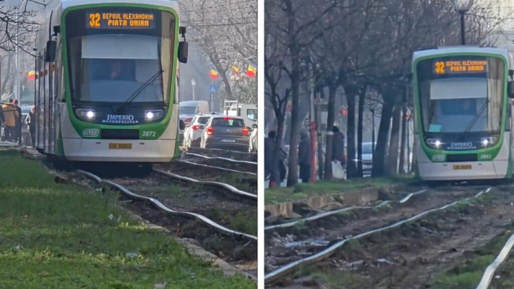 Tramvaiele din Rahova se transformă în acrobate pe șinele distorsionate: „Se leagănă ca niște corăbii.”