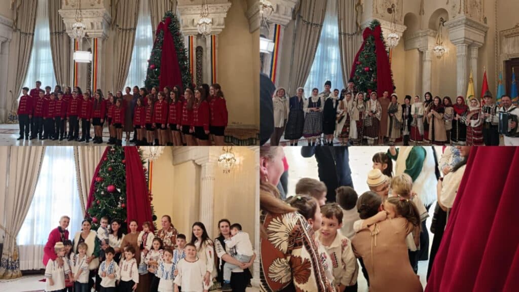 Mirabela Grădinaru, surprinsă în atmosfera festivă de la Palatul Cotroceni, alături de soțul ei, președintele Nicușor Dan