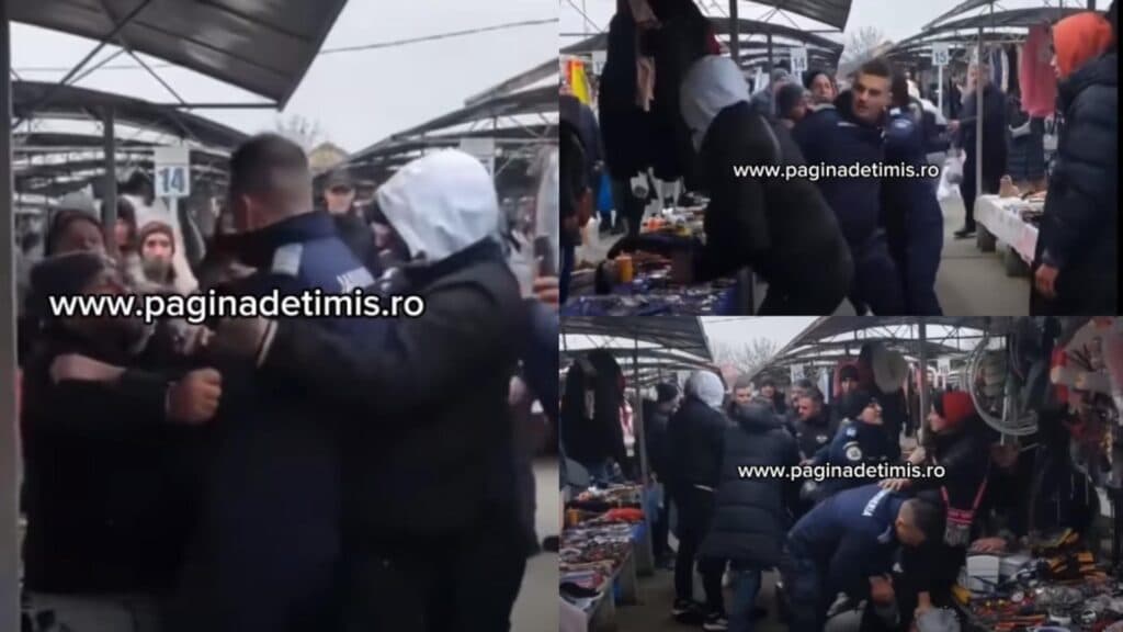 Conflict în piața din Timișoara. Jandarmii au acționat rapid