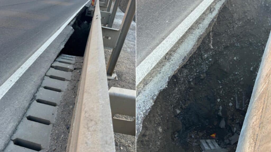 Acces îngreunat pe DN1 către Valea Prahovei din cauza unei prăbușiri sub asfalt
