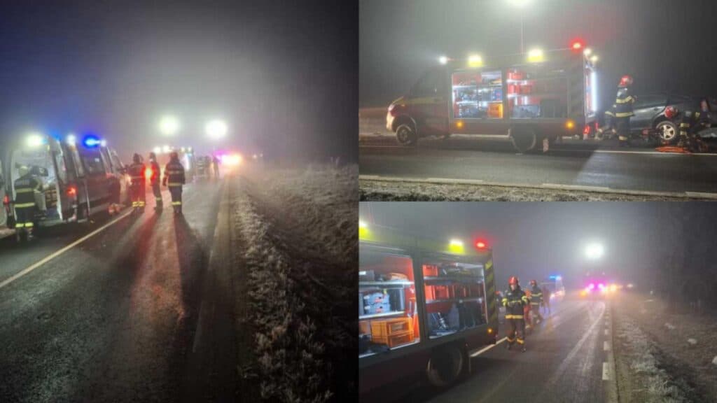 Accident devastator cu patru vehicule în județul Arad: o viață pierdută și un rănit transportat la spital
