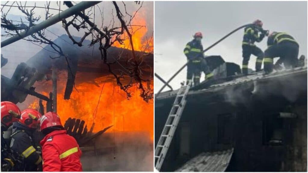 Flăcările devastatoare dintr-o gospodărie din Olt, stârnite de o lumânare uitată, au ținut pompierii pe baricade timp de patru ore