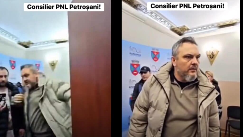 Scenă jenantă la Petroșani: Un consilier PNL se preface că a fost atacat și strigă disperat că a fost lovit