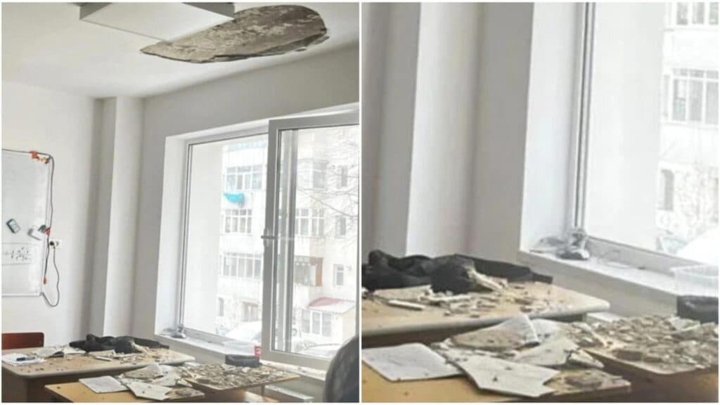 Îngrijorare într-o școală din Botoșani: tavanul s-a prăbușit în plină desfășurare a cursurilor! Instituția a fost recent modernizată cu fonduri PNRR