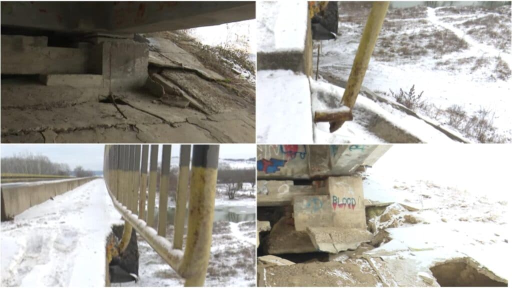 Podul de un milion de euro riscă să se prăbușească, iar locuitorii sunt în panică
