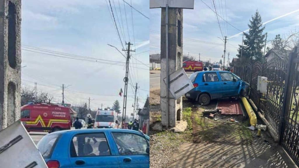 Urgent în Prahova: Patru locuințe evacuate după ce o mașină a derapat și a avariat o conductă de gaz