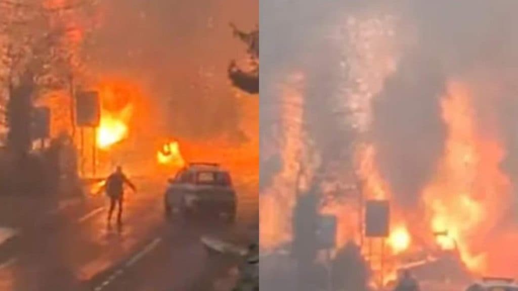 Incendiu devastator în Italia: un camion încărcat cu butelii de oxigen a fost cuprins de flăcări pe drum