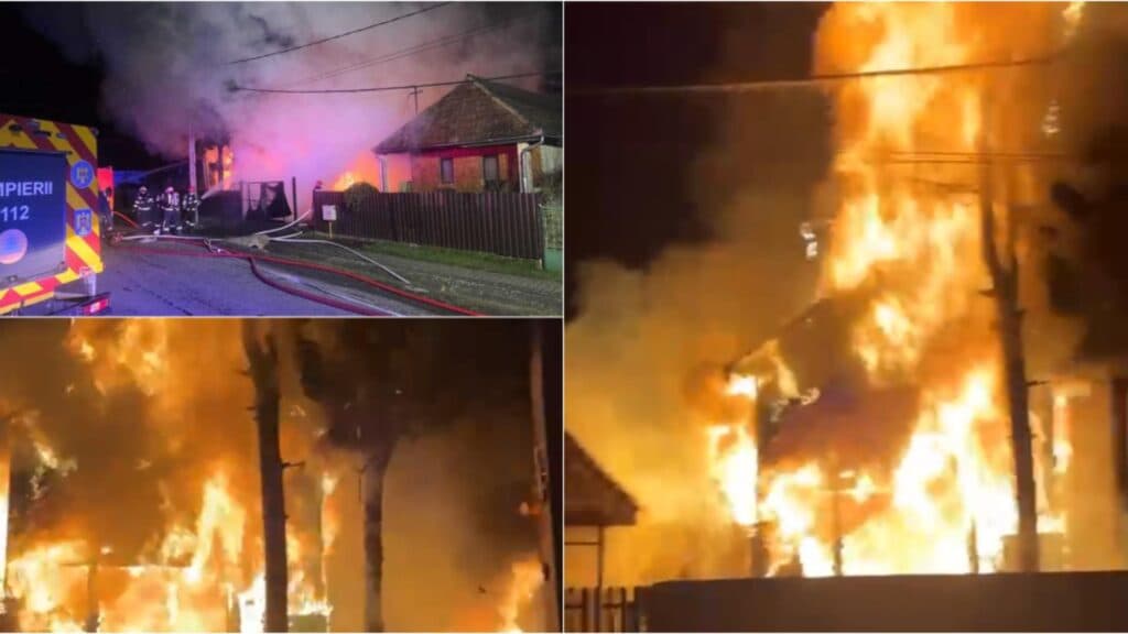 Flăcări devastatoare în județul Mureș: două locuințe mistuite de incendiu