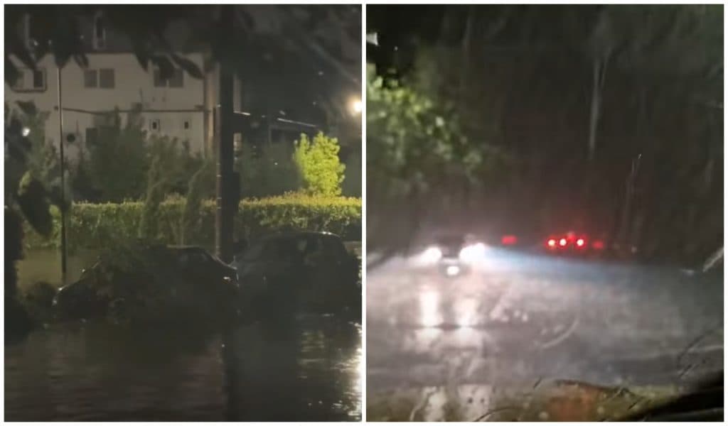 Ploaie torențială inundă străzile din Craiova și doboară copaci
