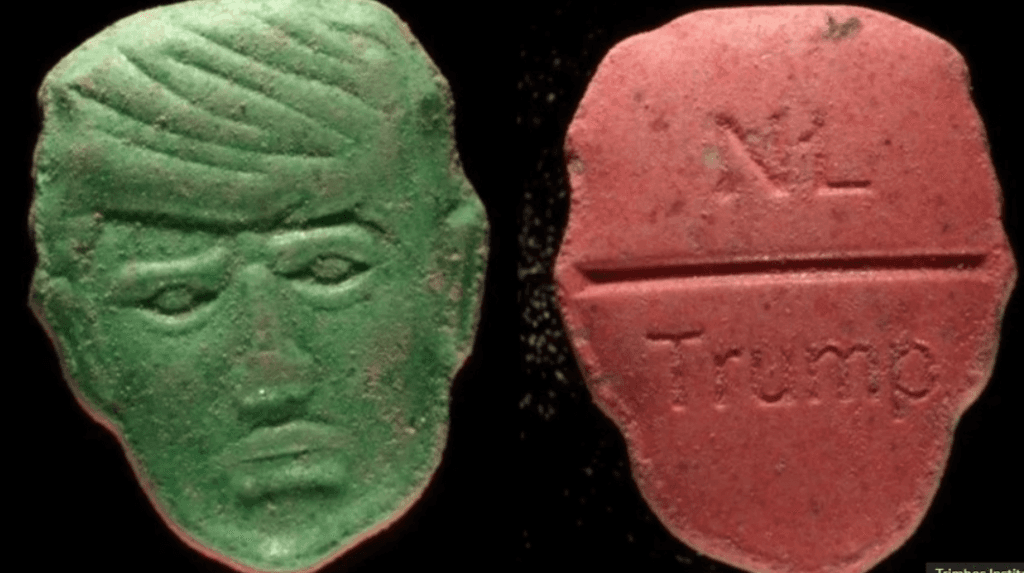 Alertă roșie pentru pastile de ecstasy în forma lui Trump